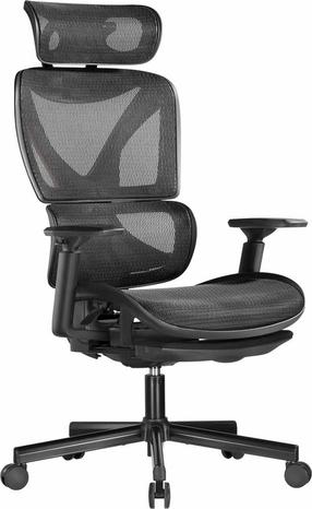 Darba krēsls ErgoWork SpineX CH05-22, 69 x 68 x 118 - 128 cm, melna krās./oranža krās.