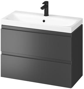 Vonios spintelė su praustuvu Cersanit Moduo Slim B886, antracito sp./balta sp., 37.5 cm x 79.5 cm x 62 cm