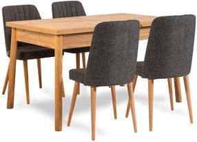 Valgomojo komplektas Kalune Design Santiago 1053 - 1 A, pušies sp./antracito sp.
