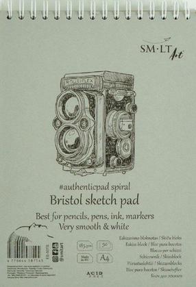 Zīmēšanas papīrs Smiltainis Bristol, A4, 185 g/m², balta krās., 29.7 cm x 21 cm, 50 lapu gab.