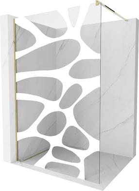 Dušo sienelė Mexen Kioto Walk-In, 100 cm x 200 cm, aukso sp./balta sp./grūdintas