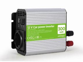Автомобильное зарядное устройство Gembird EG-PWC300-01, USB 2.0, черный цв./зеленый цв./серый цв., 300 Вт
