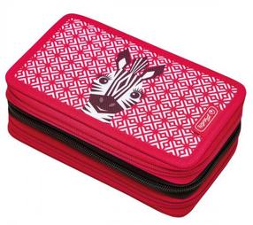 Пенал Herlitz Zebra, 19 см x 11.5 см, красный цв.