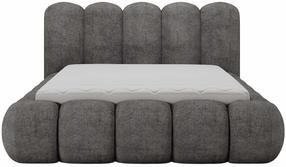 Gulta divvietīga Oloroso Plush Avexin 05, 180 x 200 cm, tumši pelēka krās., bez matrača, ar režģi