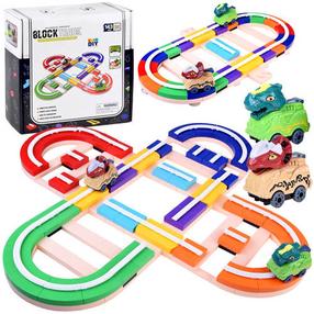 Autorada Block Track Dinosaurs ZA4195, mitmevärviline