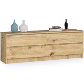 Komoda Akord K160 4SZ CLP, ąžuolo sp., 55 cm x 160 cm x 40 cm