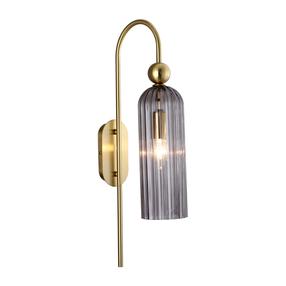 Šviestuvas sieninis Light Prestige Piega LP-939/1W smoked, E14, 1 x 40 W, aukso sp. / tamsiai pilka sp.