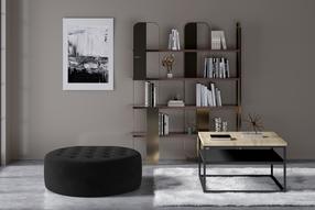 Tumba Monty Mat Velvet 99, must v., 70 cm x 70 cm x 28 cm