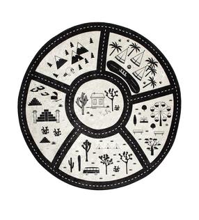 Paklājs Conceptum Hypnose Black City 876CHL1048, balta krās./melna krās., 140 cm x 140 cm