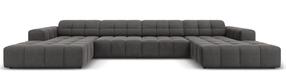 Sofa Micadoni Home Jennifer Velvet, pilka sp., 364 x 166 cm x 70 cm