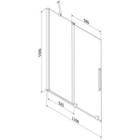 Vonios sienelė Mexen Velar, 110 cm x 150 cm, white sp./matinis