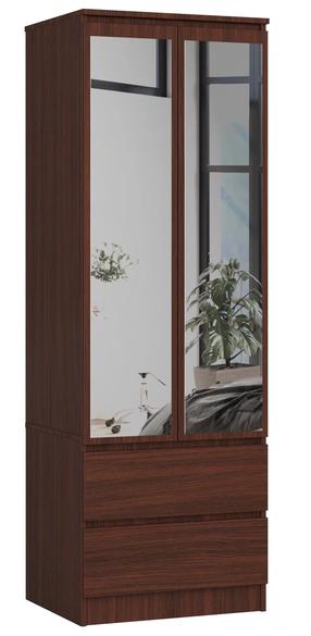 Skapis Akord Furniture Factory Star S60 2D 2SZ PK, wenge krās., 51 cm x 60 cm x 180 cm, ar spoguli