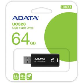 USB atmintinė Adata UC320, juoda sp., 64 GB