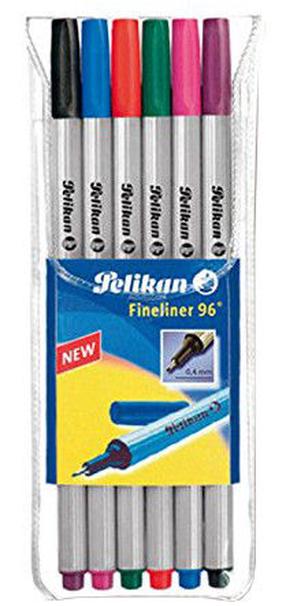 Lodīšu pildspalva Pelikan Fineliner 96, sudraba krās., 6 gab.