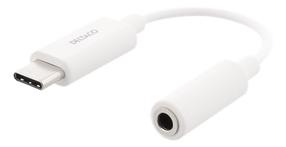Adapteris Deltaco Baltic, USB Type-C/3.5 mm female, 10 cm, balta sp.