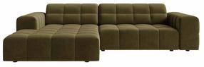 Kampinė sofa Cosmopolitan Design Chicago Bluvel 77, alyvuogių žalia sp., kairinė, 167 x 234 cm x 78 cm