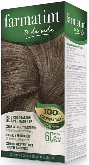 Kраска для волос Farmatint Permanent Color Gel, dark ash blonde цв., 6C, 150 мл