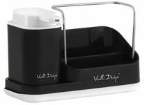 Virtuvinis stovas Vialli Design Livio Duo, 21.5 cm x 9 cm x 14 cm, plastikas/nerūdijantysis plienas, juoda sp.