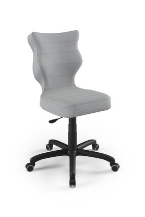 Vaikiška darbo kėdė Petit Velvet 03, 64 x 64 x 102.5 cm, juoda sp./pilka sp.