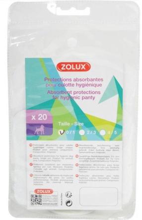 Aizsardzības apakšbikses suņiem Zolux Absorbent Hygienic Pantys S0-S1, 20 gab. balta krās.