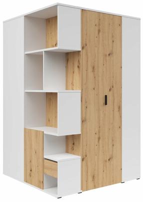 Riidekapp Homeland, pruun v./valge v., 135 cm x 136 cm x 216 cm