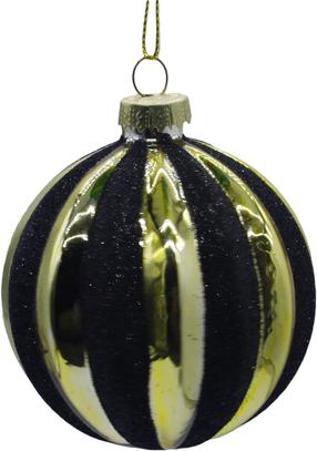 Eglutės žaisliukas Christmas Touch EBW340227, aukso sp./juoda sp., 8 cm, stiklas