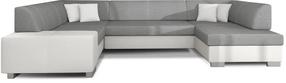 Kampinė sofa Havana Sawana 21, Soft 17, balta sp./pilka sp., dešininė, 320 x 207 cm x 73 cm