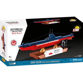 Konstruktor Cobi Historical Collection ORP Dzik Polish Submarine 4864, 148 tk, sinine v./punane v.