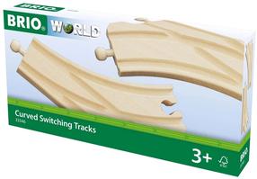 Железнодорожные рельсы Brio World Curved Switching 33346, коричневый цв.