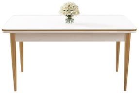 Pusdienu galds Kalune Design Rewa, zelta krās./balts krās., 110 cm x 70 cm x 76 cm