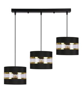 Šviestuvas kabinamas Candellux Lighting Pandy, E27, 3 x 40 W, aukso sp./juoda sp. / juoda sp.