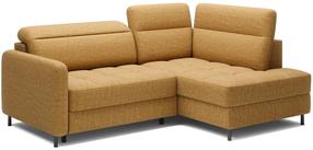 Kampinė sofa - lova Barea, geltona sp., dešininė, 208 x 160 cm x 100 cm