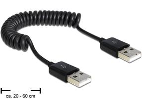 Laidas Delock USB / USB USB 2.0 A male, USB 2.0 A male, 0.6 m, juoda sp.