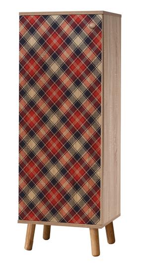Batų spintelė Kalune Design Vegas S 938, ruda sp./raudona sp., 38 cm x 50 cm x 135 cm