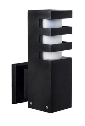 Āra sienas lampa Su-Ma Rado, 18W, E27, IP54, melna krās., 8 cm x 25 cm
