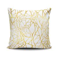 Dekoratyvinės pagalvėlės užvalkalas Mioli Decor NKLF-278, aukso sp./balta sp., 43 cm x 43 cm