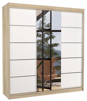 Spinta ADRK Bergen 200, ruda sp./balta sp./rusva sp., 58 cm x 200 cm x 215 cm, su veidrodžiu