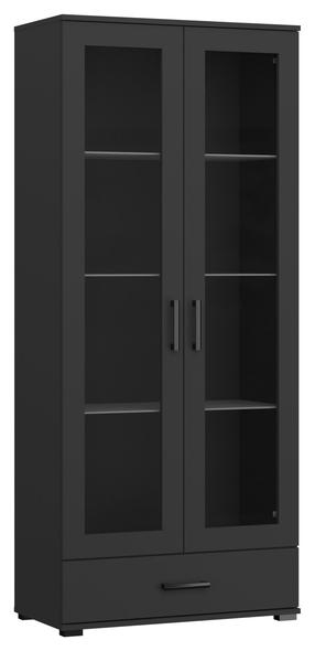 Vitrina ADRK Frazio, juoda sp., 40 cm x 80 cm x 186 cm