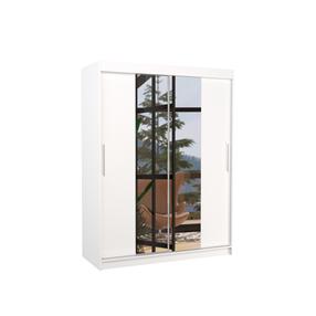 Riidekapp ADRK Iness 150, valge v., 58 cm x 150 cm x 200 cm, peegliga