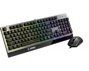 Laidinis klaviatūros ir pelės komplektas MSI Vigor GK30 Gaming Keyboard US + Clutch GM11 Gaming Optical Mouse, EN, juoda sp.