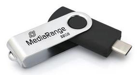 USB mälupulk MediaRange MR1952, must v./hõbe v., 32 GB