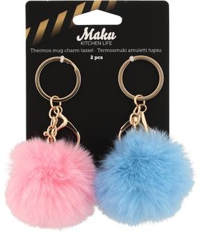 Набор аксессуаров для термоса Maku Mug Charm Tassel, синий цв./розовый цв.