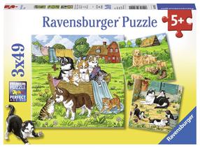 Пазл 3in1 Ravensburger Cats & Dogs 080021, 18 см x 18 см, 147 шт., многоцветный