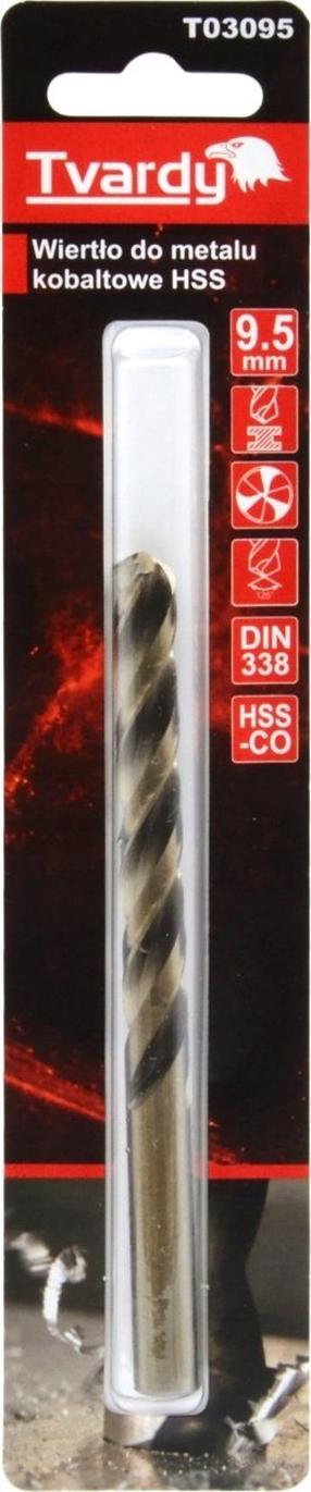 Metalo grąžtas Tvardy, metalas/nerūdijantysis plienas/aliuminiui, hss-co, cilindrinis, 9.5 mm x 12.4 cm