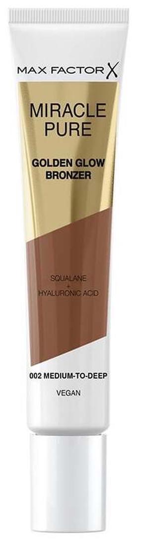 Bronzējošs krēms Max Factor Miracle Pure Golden Glow, medium to deep krās., 002, 15 ml
