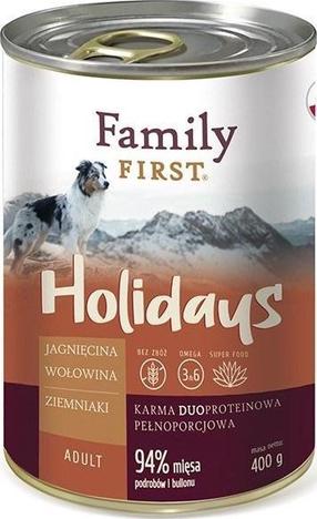 Šlapias šunų maistas Family First Holidays Lamb, Beef, Potato, ėriena/jautiena/bulvės, 0.4 kg