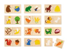 Puidust pusle VIGA Animal Feeding Puzzle Set 51607, mitmevärviline