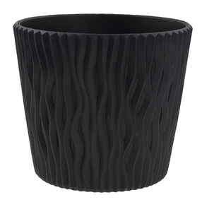 Puķu pods, plastmasa, 22.5 cm x 22.5 cm, Ø 22.5 cm, brūna krās.