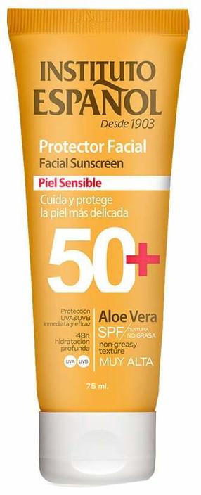 Крем для ухода за загаром для лица Instituto Español Sunscreen Aloe Vera SPF50+, 75 мл