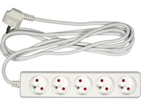 Buitinis ilgintuvas Vorel 72506, 3G1.0, 3 m, IP20, 5 lizdų, balta sp.